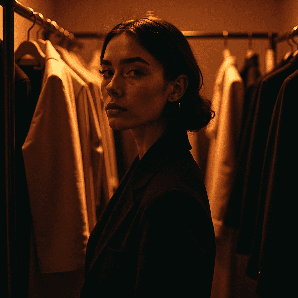 Professional fashion stylist helping client